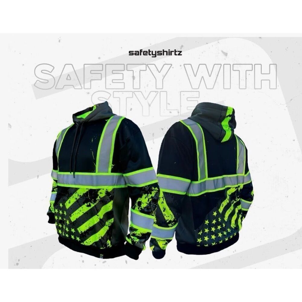 SafetyShirtz Men's SS360 ANSI Type-O Enhanced Visibility Stealth Graphic Hood -S